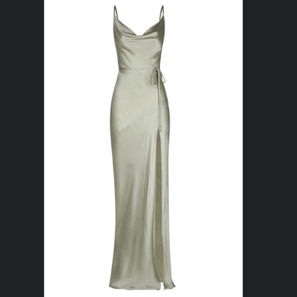 Shona Joy La Lune bias cowl neck dress size 6 in sage